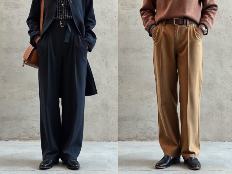 jak nosić szerokie spodnie