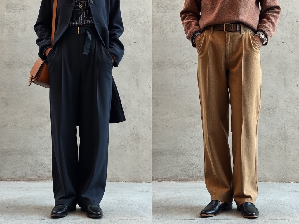 jak nosić szerokie spodnie